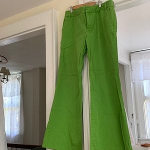 Grass green low rise cotton pants j crew